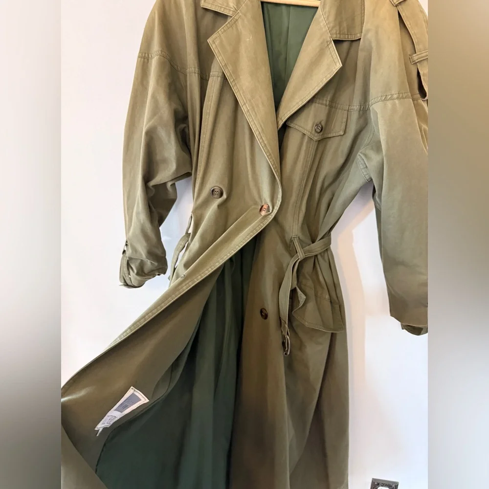 Vintage Together Olive Women's Trench Coat - Picture 7 of 16